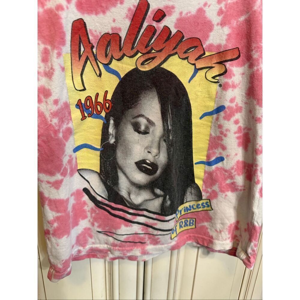 Aaliyah Girls Aaliyah Princess Of R&B Tie Dye Graphic T-Shirt Pink Size 5-6